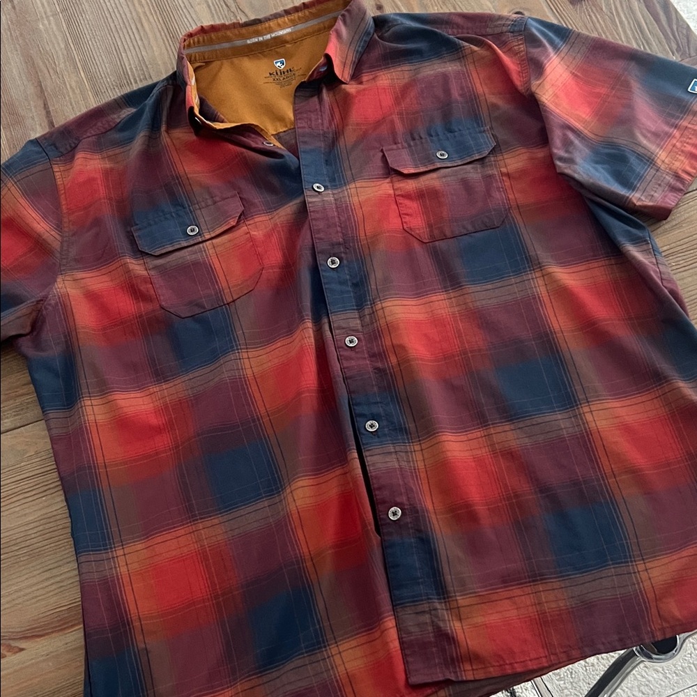 Kuhl Men's Plaid Shirt in Red and Navy